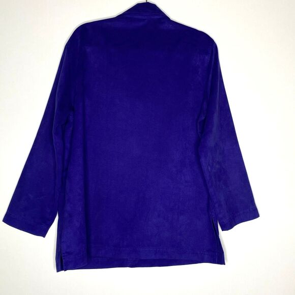 Vintage Chico's Velour Button Up Shacket Cardigan Women's Size Large (Chico's 2) - Picture 5 of 6